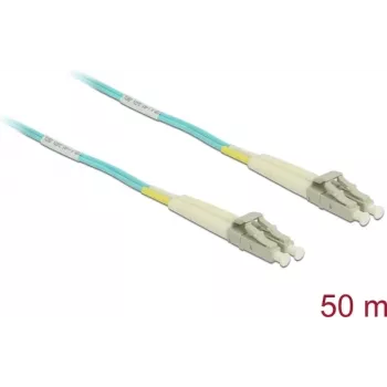 Kuitupatchkaapeli DELOCK 80151 MMF OM3 50 m 2x LC - 2x LC aqua värinen täysduplex