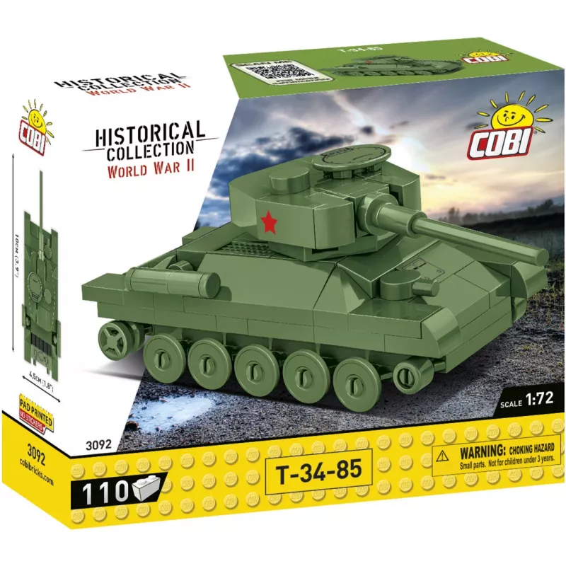 Rakennussarja Cobi T-34-85 panssarivaunumalli — 110 osaa, ikä 6+, vihreä