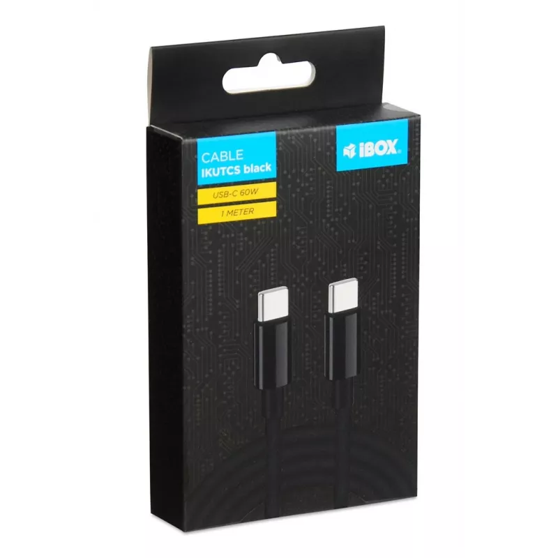 iBOX IKUTC USB-C-kaapeli 60W 1 m musta