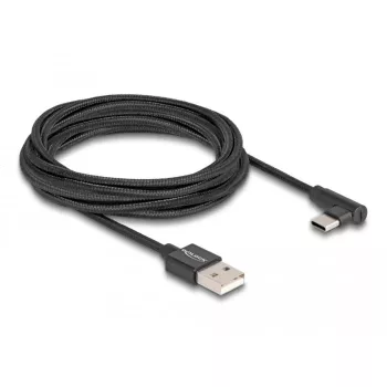 DeLOCK USB 2.0 -kaapeli Type-A uros USB Type-C uros kulmaliitin 3 m musta