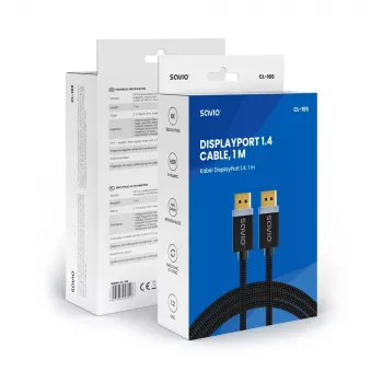 DisplayPort-kaapeli Savio CL-165 1 m musta