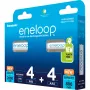 Uudelleenladattavat paristot Panasonic Eneloop AA 2000 mAh (4 kpl) ja AAA 800 mAh (4 kpl), Ni‑MH, 1,2 V, 8 kpl
