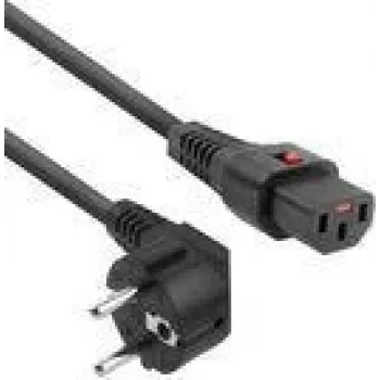 ACT virtajohto CEE 7/7 plugi (kulma) - C13 IEC Lock musta 2 m, EL182S