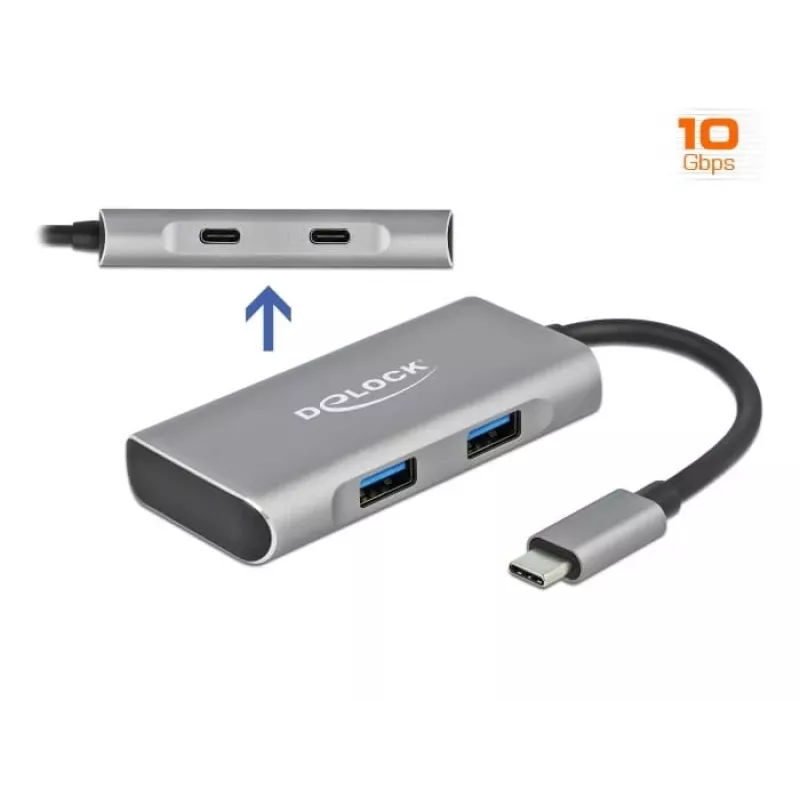 USB-keskitin DeLOCK ulkoinen USB 10 Gbps USB Type-C -keskitin 63260