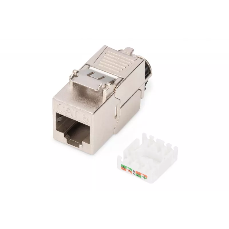 Keystone-moduuli Digitus CAT 8.1 RJ-45 suojattu litteä valkoinen