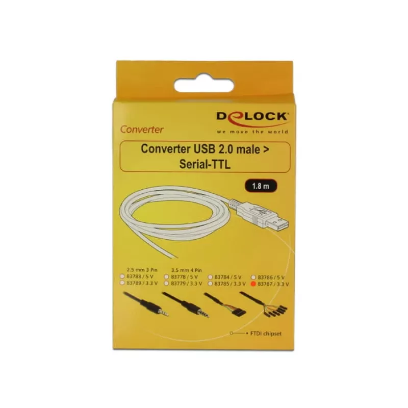 USB-kaapeli DeLOCK 1,8 m USB2.0-A/TTL 6-napainen musta