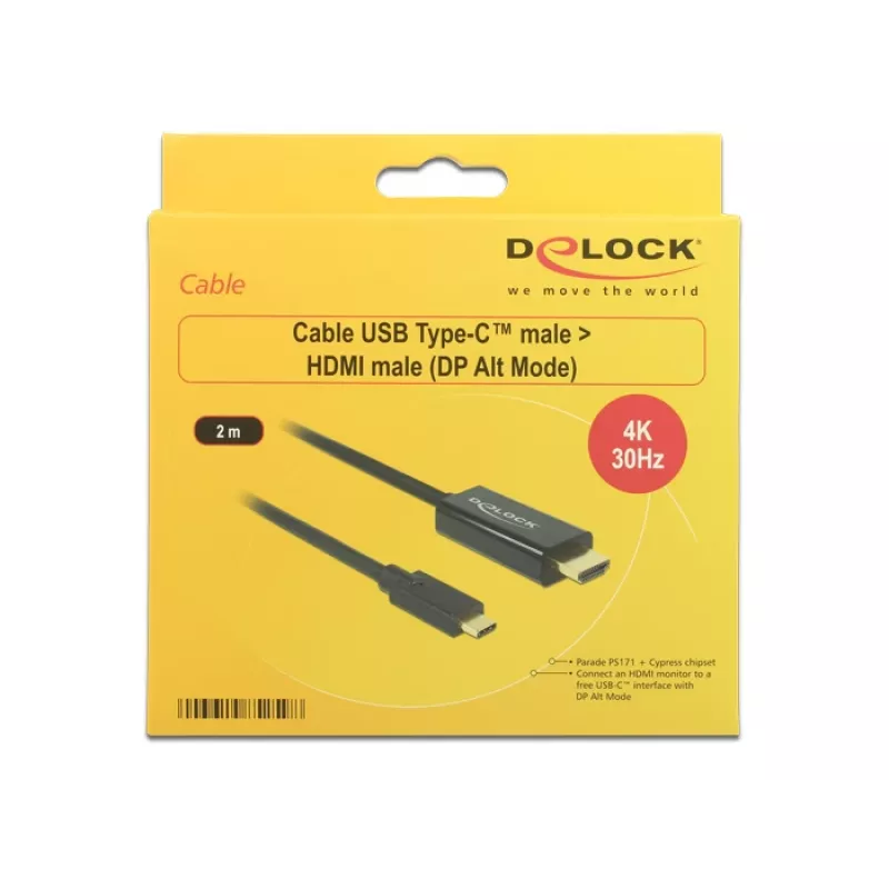 Videokaapeliadapteri DeLOCK 85259 USB Type-C – HDMI 2 m musta
