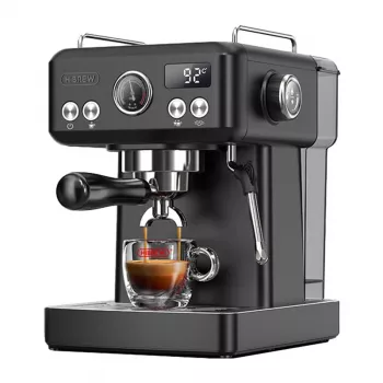 HiBREW H10A mäntäespressokone lämpötilansäädöllä (musta)