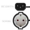 Verkkosovitin QOLTEC 53906 IEC 320 C14 - SCHUKO 16A 250V