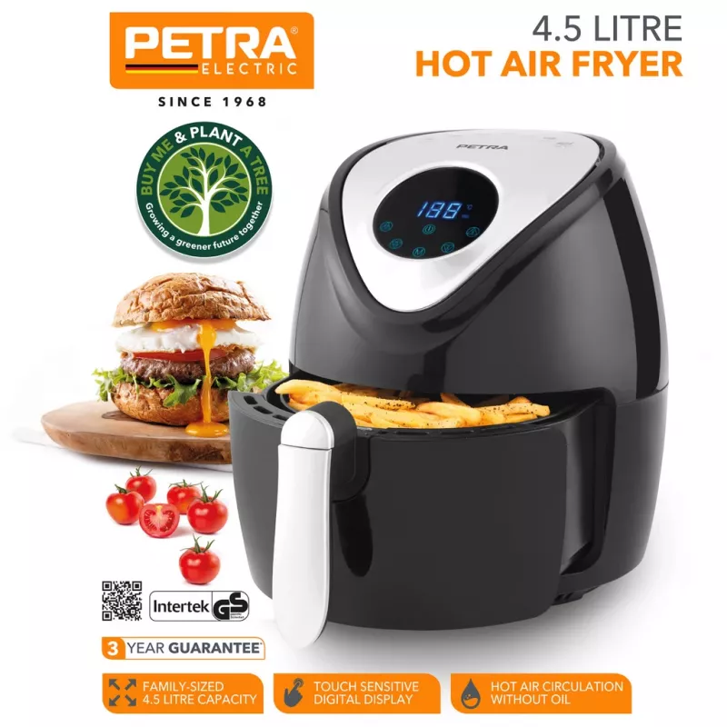 Kiertoilmakypsennin Petra PT4221VDEEU7 4,5 l, sähköinen pöytäuppopaistin
