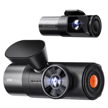 Autovideotallennin VANTRUE N5 Nexus 5 — 4-kanavainen dashcam, 2592×1944 pääkamera, 160° edessä/sisällä, GPS, WLAN, IPS-näyttö, MicroSD enintään 512 GB