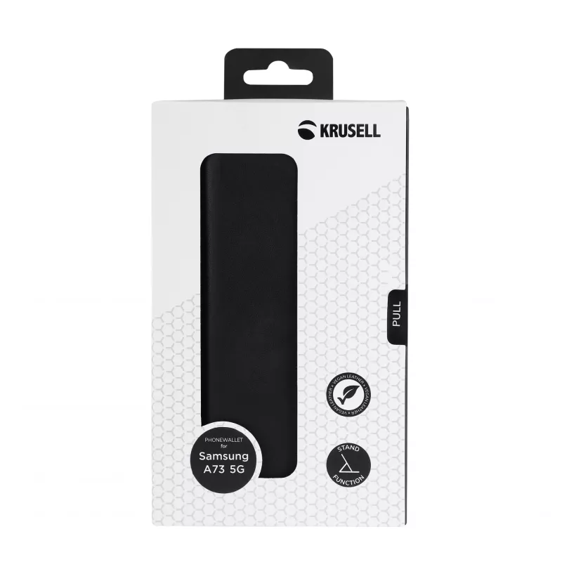 Lompakkokotelo Krusell Galaxy A73 5G 17 cm musta 3 korttipaikkaa