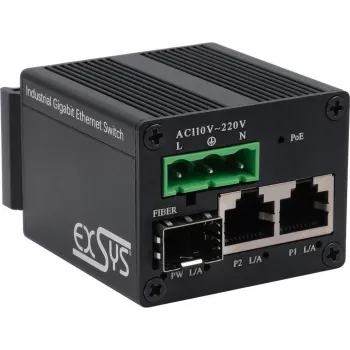 Verkkokytkin Exsys EX-62010POE-SFP PoE+ unmanaged 1 Gbps 2 SFP-portilla