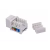 Keystone-moduuli LANBERG KSU6-1090, Cat6 U/UTP litteä, RJ-45 pistoke - LSA-rasia, AWG 22/26, 14.5×16.1 mm, valkoinen