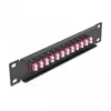 Kuitu-kytkentäpaneeli DeLOCK 10 inch 12 porttia LC Duplex violetti 1U musta