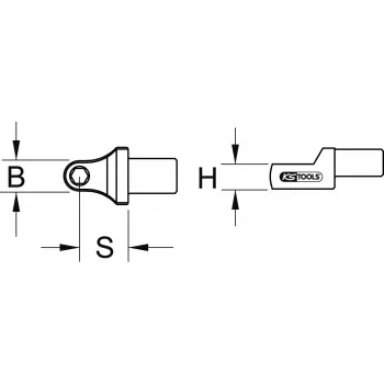 KS Tools 9x12 mm istukkapidike 5/16 tuuman biteille, momenttiavaimelle (516.2010)