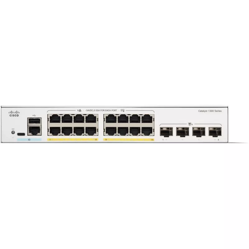 Hallittava kytkin Cisco Catalyst 1300-16P-4X 16 Port GE PoE 4x10GE SFP+