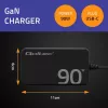 Qoltec 90W GaN Super Fast SLIM seinälaturi | XP | 5-20V | 4,5A | USB-C 3.1 | kannettava | MacBook | älypuhelin | + kaapeli