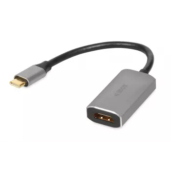 IBOX USB-C-HDMI-sovitinkaapeli, malli IACFAK, USB-C (uros) HDMI (naaras), 4K 60 Hz, suora liitin, hopea