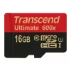 Transcend microSDHC MLC 16GB Class 10 UHS-I 600x + SD-adapteri