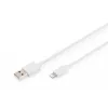 DIGITUS - Lightning-kaapeli - Lightning (M) - USB (M) - 1,0 m - kaksoiseristys - valkoinen - valettu - Apple iPad/iPhone/iPod (Lightning) (DB-600106-010-W)