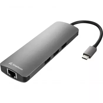 Sharkoon USB 3.0 Type C Combo -sovitin liitäntäkortit/sovittimet HDMI, RJ-45, USB 3.2 Gen 1 (3.1 Gen 1)
