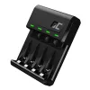 Akkulaturi Green Cell GC VitalCharger USB, 4 paikkaa, AA/AAA, USB-käyttöinen, musta
