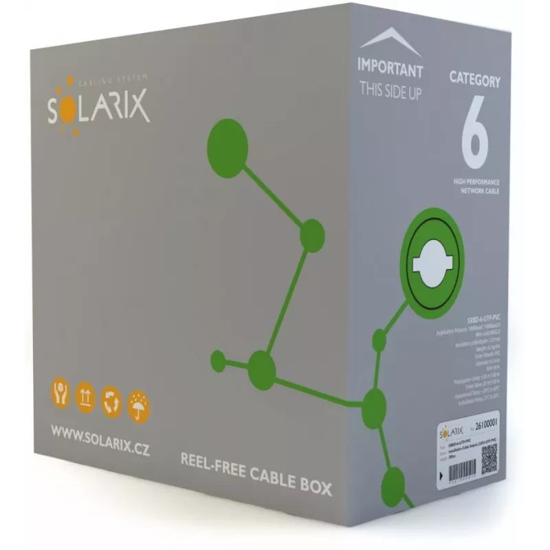 Solarix CAT6 UTP PVC Eca -asennuskaapeli 305 m