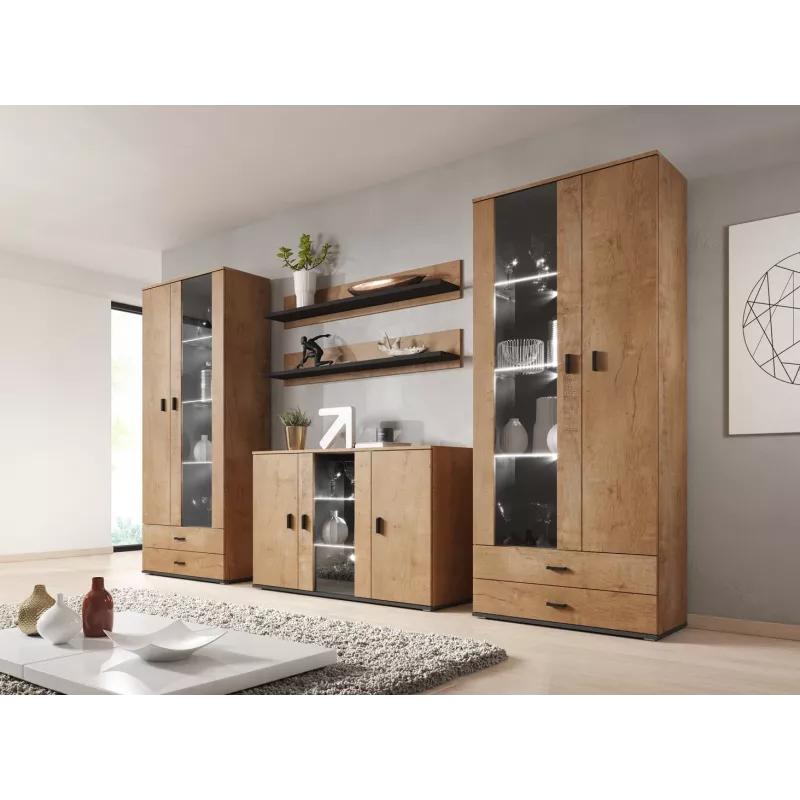 Cama sideboard 120 cm SOHO S7 lefkas tammi/musta