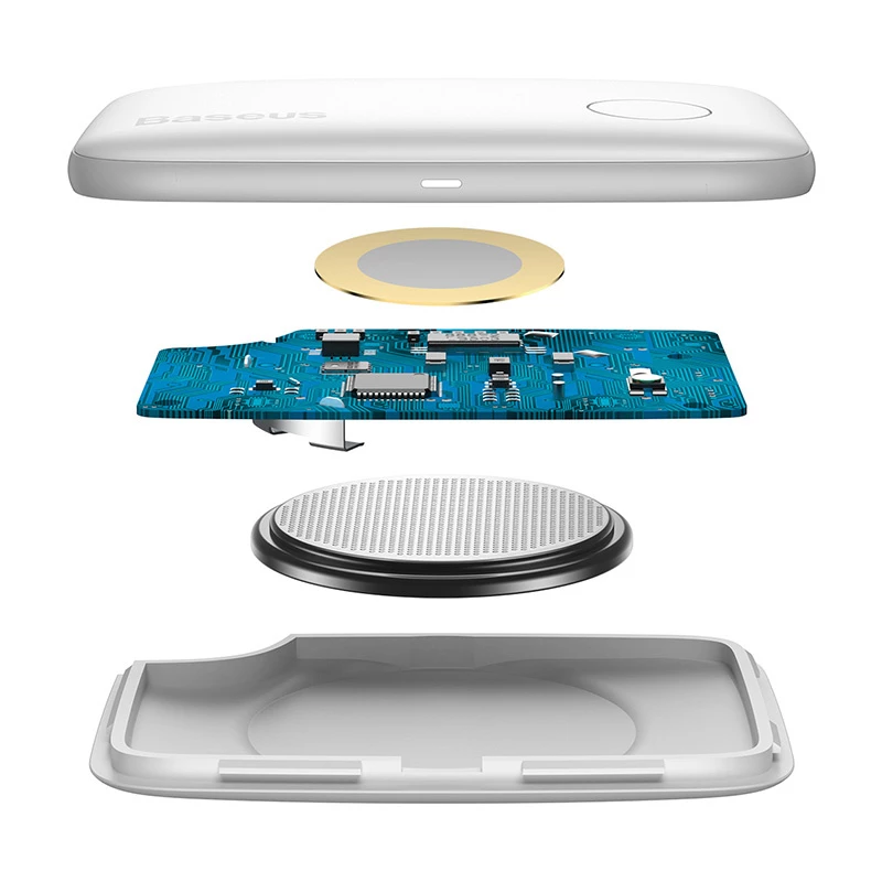 Baseus T2 ZLFDQT2-02 mini avaimenetsin (jäljitin), 75 mAh, 80–100 dB, valkoinen