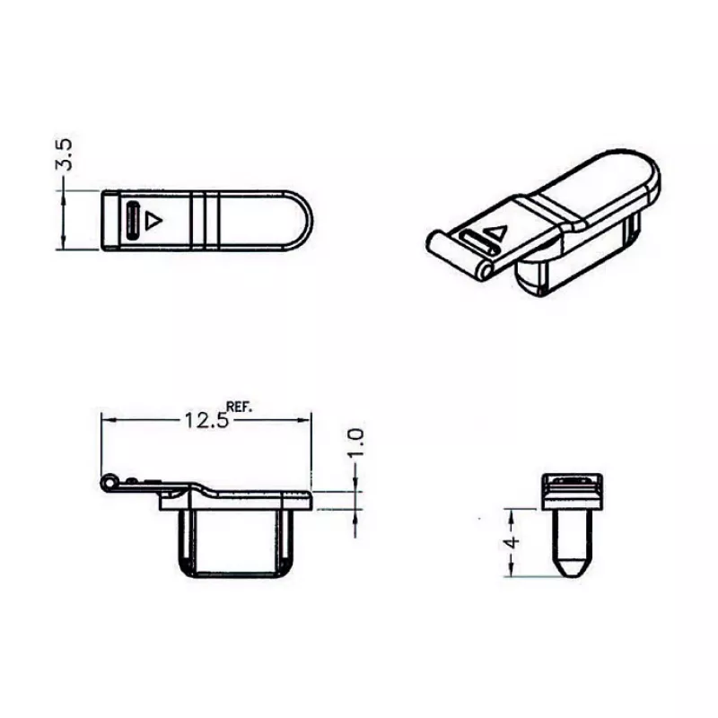 Pistorasian turvasuoja DELOCK 64033, musta, 5×12,5×3,5 mm, 10 kpl:n pakkaus