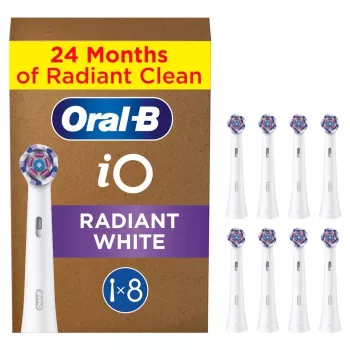 Oral-B IO Series Radiant valkoinen alkuperäiset harjaspäät hampaiden valkaisuun 8