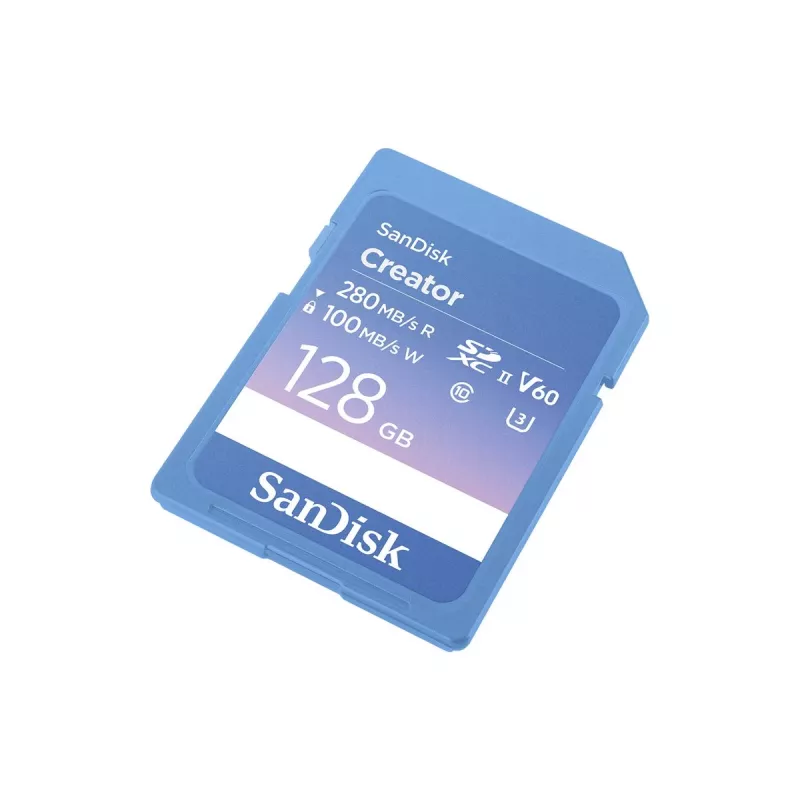 SanDisk Creator SD-muistikortti UHS-II 128 GB siirtonopeudet jopa 280 MB/s