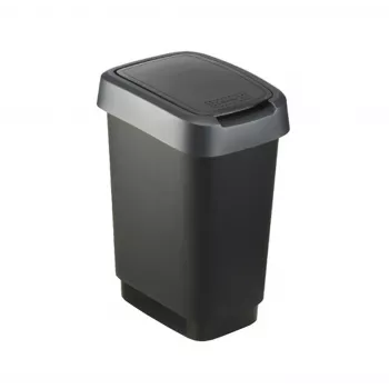 Rotho Twist pyörivä roskakori 50 l, hopea
