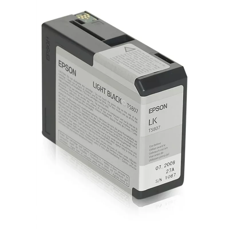 Epson yksittäispakkaus Light Black T580700, vaaleanmusta, pigmenttimuste, 80 ml, 1 kpl