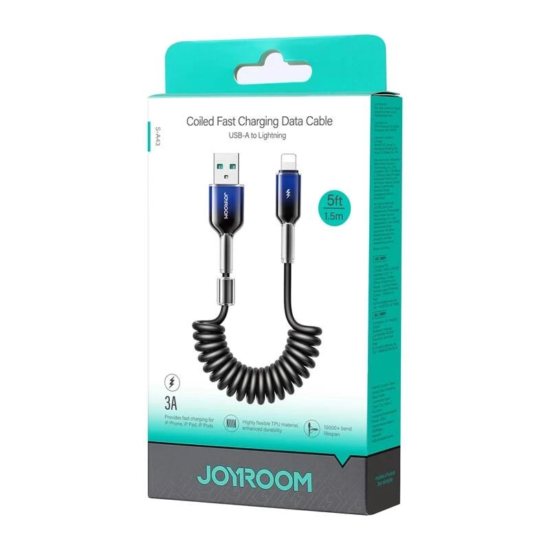 USB-A–Lightning-kaapeli Joyroom S-A43 1,5 m musta
