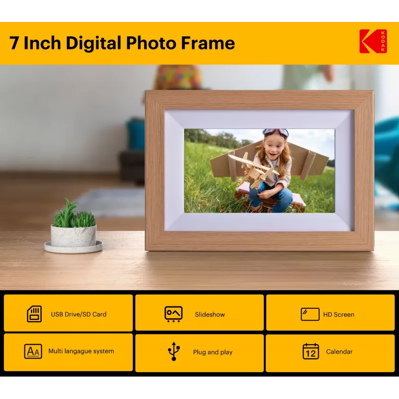 Kodak 7 digitaalinen valokuvakehys Wi-Fi RCF-702W
