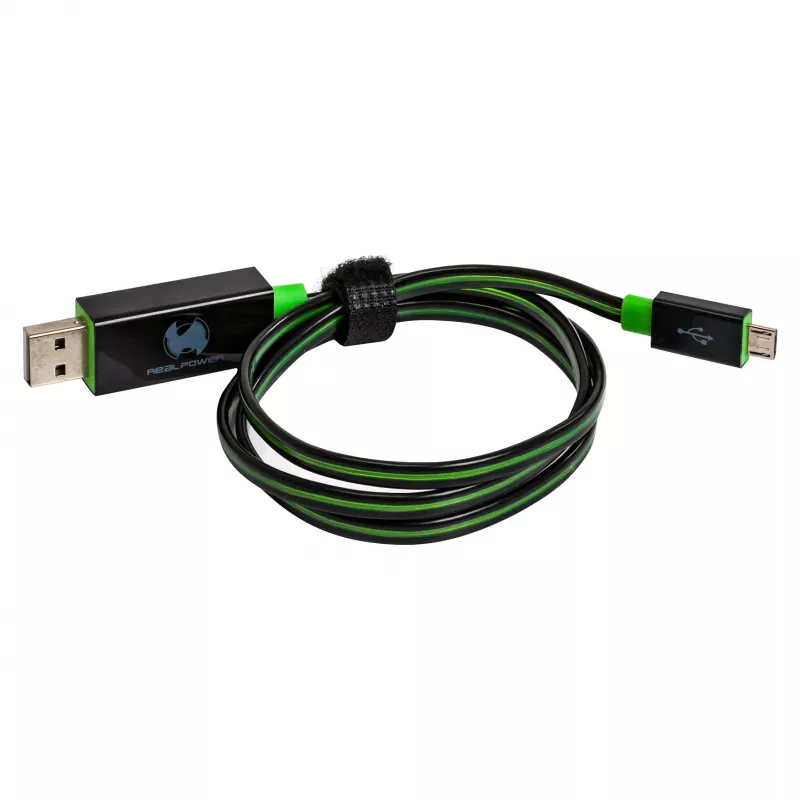 USB-kaapeli RealPower A/Micro-USB B 0,75 m