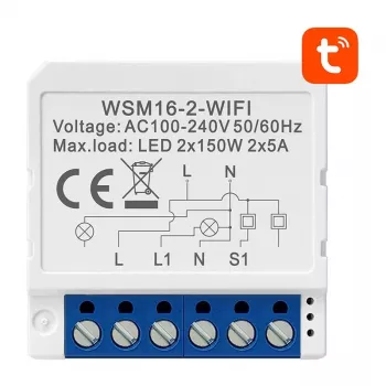 Älykytkinmoduuli Avatto WSM16-W2 WLAN-kaukosäädin, yksikanavainen rele kodin automaatioon