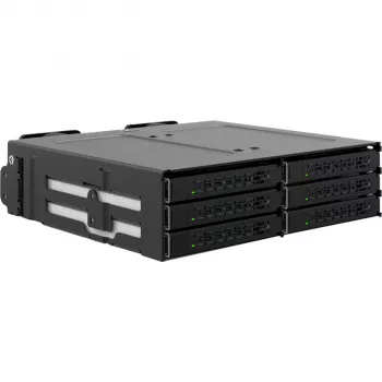 Icy Dock ToughArmor MB118VP-B - tallennuskotelo - 6 x U.2/U.3 NVMe SSD, mobiilikehikko 5,25 paikkaan, SlimSAS SFF-8654 8i - 2.5 (6.4 cm)