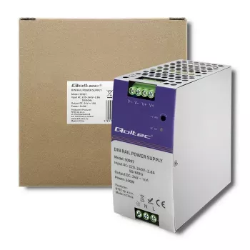 DIN-kiskovirtalähde QOLTEC 50997 240W 24V 10A