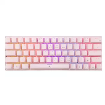 Mekaaninen pelinäppäimistö White Shark Wakizashi GK-002421V2 pinkki US-Blue-Layout