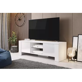 Cama TV-taso WEST 42/130/42 valkoinen/valkoinen kiiltävä