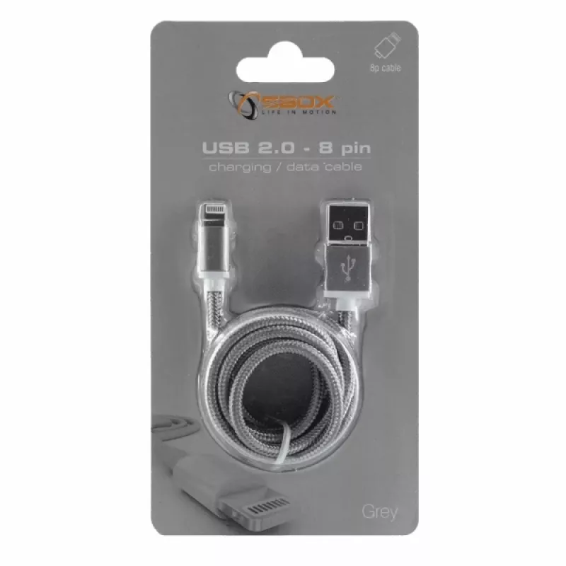 Sbox USB 2.0 8 Pin IPH7-GR harmaa