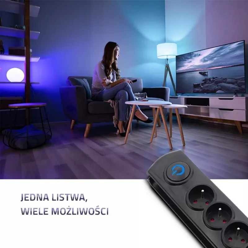Ylijännitesuoja Qoltec 50172 musta 6 AC-pistorasiaa 230V 5m
