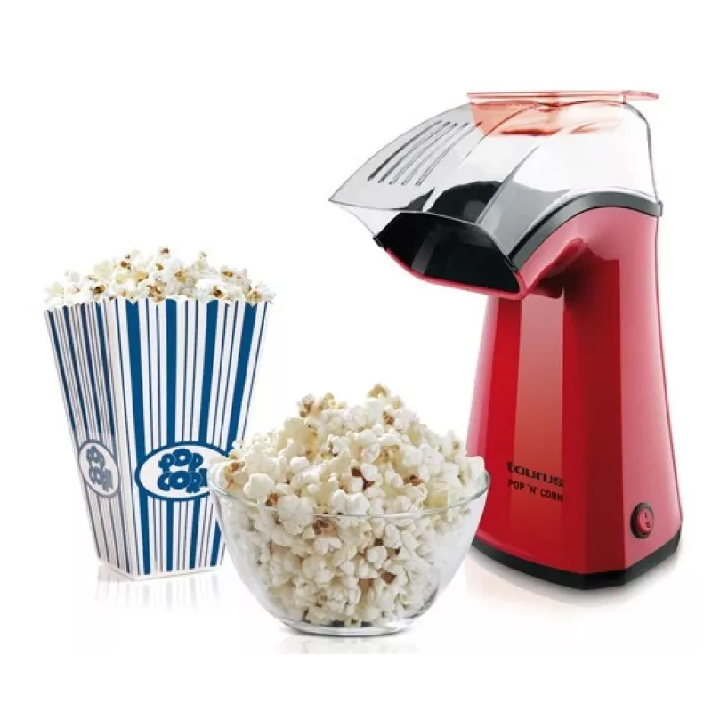Popcornkone Taurus 968375000 S7600343 — 1100 W, läpinäkyvä kansi, 3 min valmistusaika