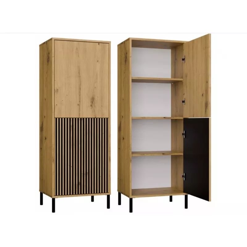 KAMARO 2DK ohut/SYVÄ tammi ARTISAN VITRIINIKAAPPI
