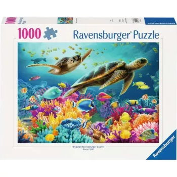 Ravensburger palapeli sininen vedenalainen maailma 1000 palaa, nuoret/aikuiset, vakiokoko