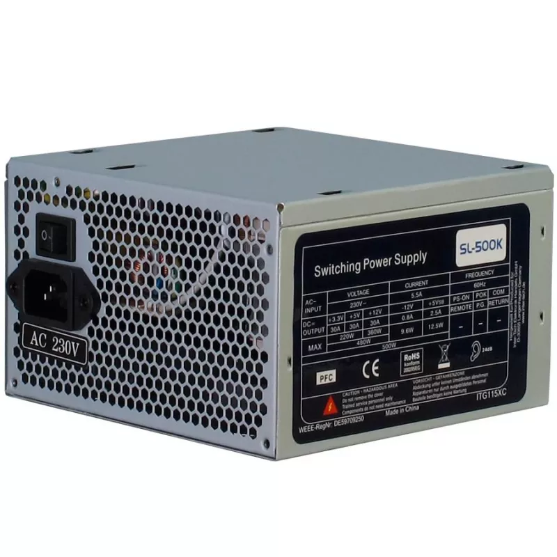 Virtalähde INTER-TECH SL-500K 500W 120mm tuulettimella