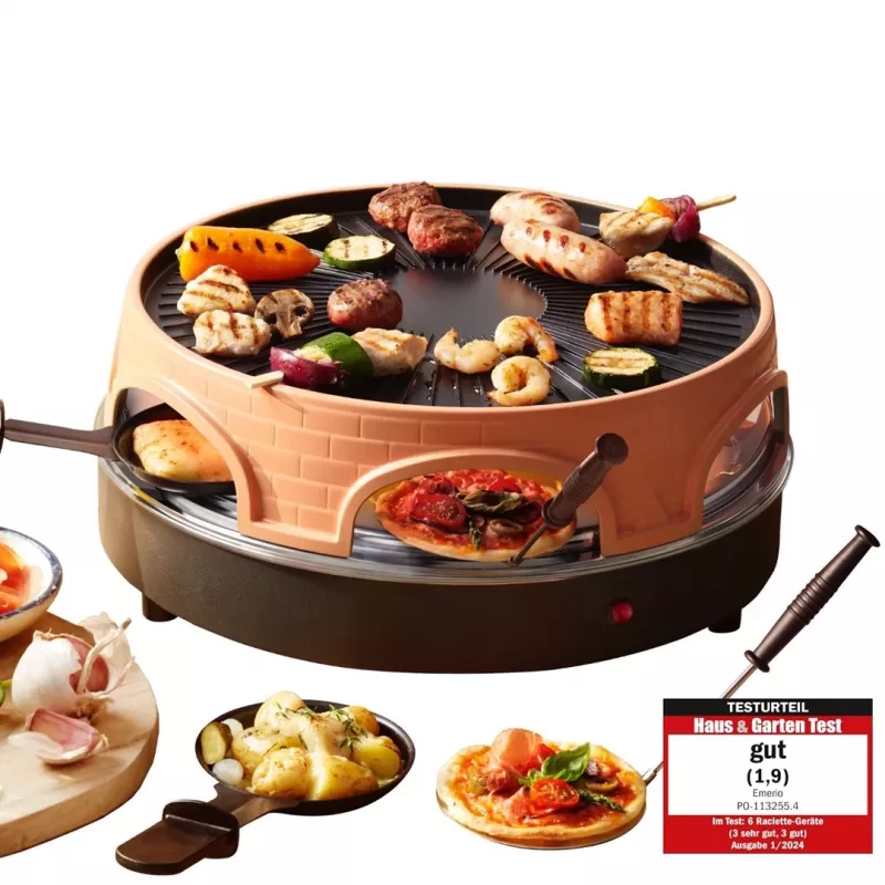 Emerio PO-113255.4 raclette-grilli 1500 W musta, ruskea
